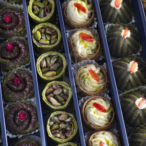 Kahraman Catering selection of fine oriental sweets with fresh oriental cream