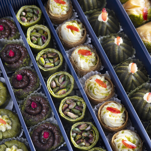 Kahraman Catering selection of fine oriental sweets with fresh oriental cream