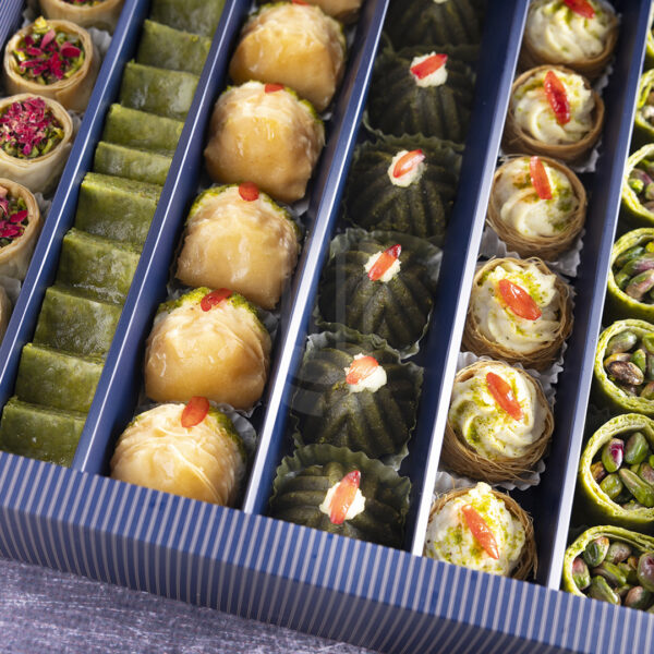 Kahraman Catering selection of fine oriental sweets with fresh oriental cream