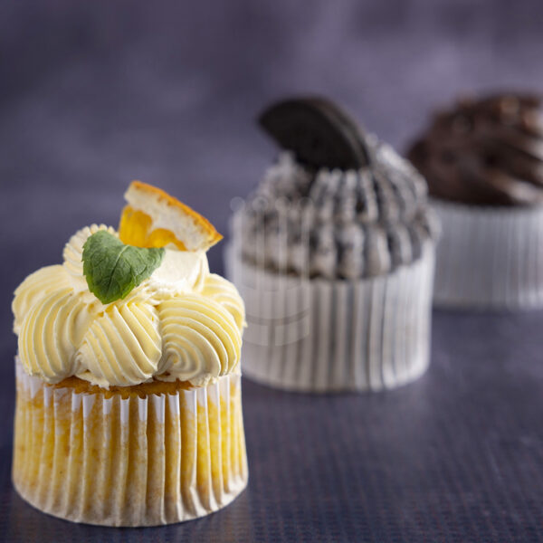 Kahraman catering selection of fine cupcakes comes in different flavors like Strawberry, Orange, Lemon, chocolate, Oreo & English Tea