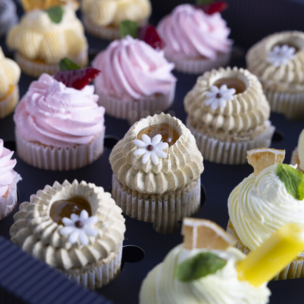 Kahraman catering selection of fine cupcakes comes in different flavors like Strawberry, Orange, Lemon, chocolate, Oreo & English Tea